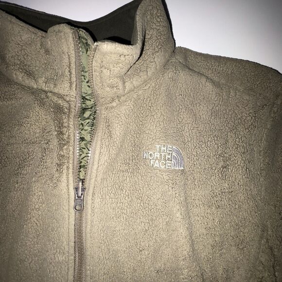 The North Face Women's Green Osito Jacket Size XL Fuzzy Fleece Full Zip - Picture 3 of 9